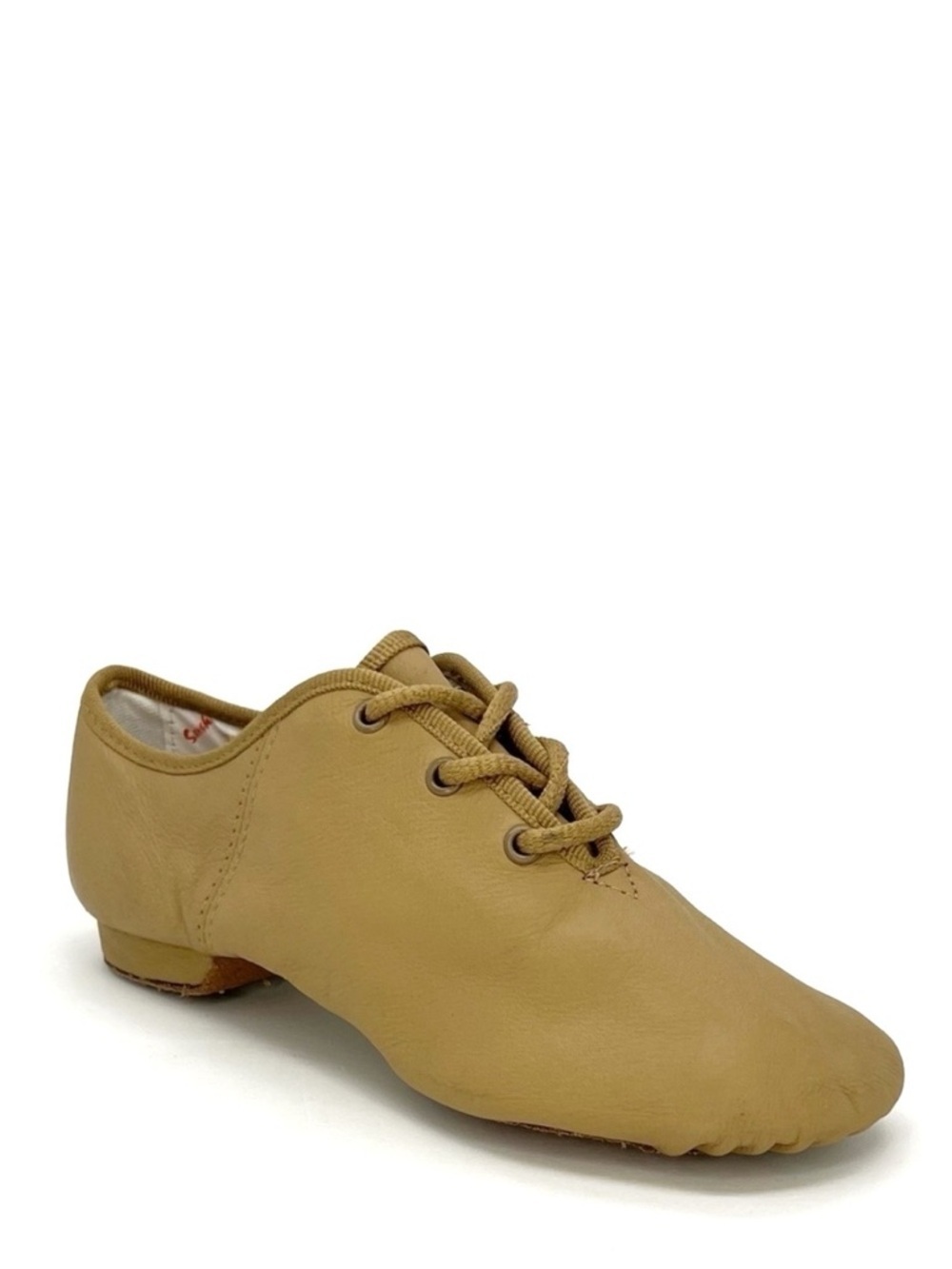 Sansha Tan Leather Carou-Split Jazz Shoes Lace-up Kid’s Size M = 6.5 New NWT